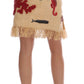 Dolce & Gabbana Crystal Beige Palm Fiber Skirt