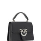 PINKO Black Calf Leather Love One Classic Handbag