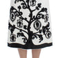 Dolce & Gabbana White Floral Brocade Family Tree Skirt