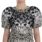 Dolce & Gabbana Crystal Silver Runway Handmade Dress