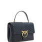 PINKO Black Calf Leather Love Lady Handbag