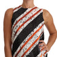 Dolce & Gabbana White and orangeSequin Floral Lace Embellished Shift dress