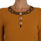 Dolce & Gabbana Brown Mini  Crystal Embellished Dress