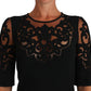 Dolce & Gabbana Black Floral Cut Out Pattern Coctail Dress