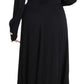 Dolce & Gabbana Black Silk Stretch Gold Crystal Dress