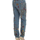 Dolce & Gabbana Crystal Roses Heart Embellished Jeans