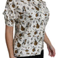 Dolce & Gabbana White Musical Instrument Print Polo Top Shirt