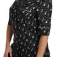 Dolce & Gabbana Black Guitar & Trumpet Print Silk Shirt Top