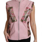 Dolce & Gabbana Pink Zippered Lamb Sleeveless Vest Leather Jacket
