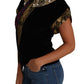 Dolce & Gabbana Black Gold Embellished Jaquard Velvet Jacket