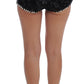 Dolce & Gabbana Black Crystal Sequined Mini Shorts
