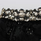 Dolce & Gabbana Black Crystal Sequined Mini Shorts