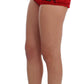 Dolce & Gabbana Red Silk Crystal Roses Shorts