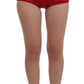 Dolce & Gabbana Red Silk Crystal Roses Shorts