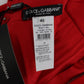 Dolce & Gabbana Red Silk Crystal Roses Shorts