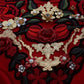 Dolce & Gabbana Red Silk Crystal Roses Shorts