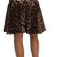 Dolce & Gabbana Brown  A-Line Leopard Print Skirt