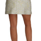 Dolce & Gabbana Gold Brocade Crystal Jaquard Mini Skirt