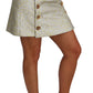 Dolce & Gabbana Gold Brocade Crystal Jaquard Mini Skirt