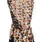 Dolce & Gabbana Gold Sequined Peplum High Waist Skirt
