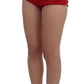 Dolce & Gabbana Red Silk Crystal Roses Shorts