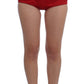 Dolce & Gabbana Red Silk Crystal Roses Shorts