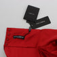 Dolce & Gabbana Red Silk Crystal Roses Shorts