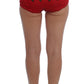 Dolce & Gabbana Red Silk Roses Sicily Shorts