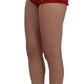 Dolce & Gabbana Red Silk Crystal Roses Shorts