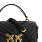 PINKO Black Calf Leather Love Lady Mini Handbag