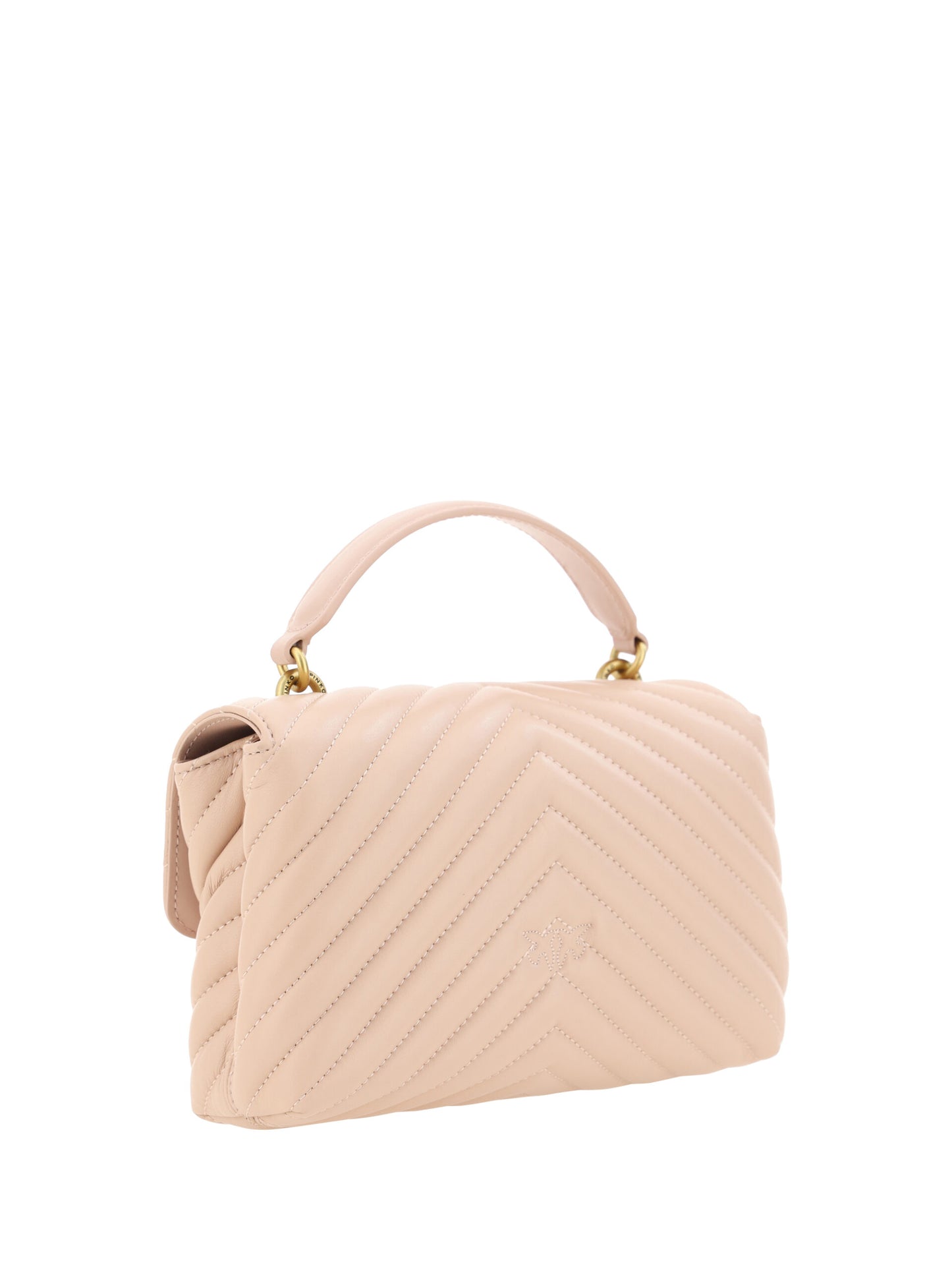 PINKO Pink Calf Leather Love Lady Mini Handbag