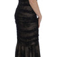 Dolce & Gabbana Black Floral Lace Long Bodycon Maxi Dress