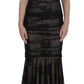 Dolce & Gabbana Black Floral Lace Long Bodycon Maxi Dress