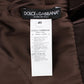 Dolce & Gabbana Brown Velvet Crystal Sheath Gown Dress