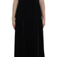 Dolce & Gabbana Brown Velvet Crystal Sheath Gown Dress
