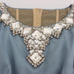 Dolce & Gabbana Blue Silk Crystal Sheath Gown Ball Dress