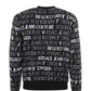 Versace Jeans Black and White Cotton Logo Details Sweater