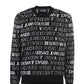 Versace Jeans Black and White Cotton Logo Details Sweater