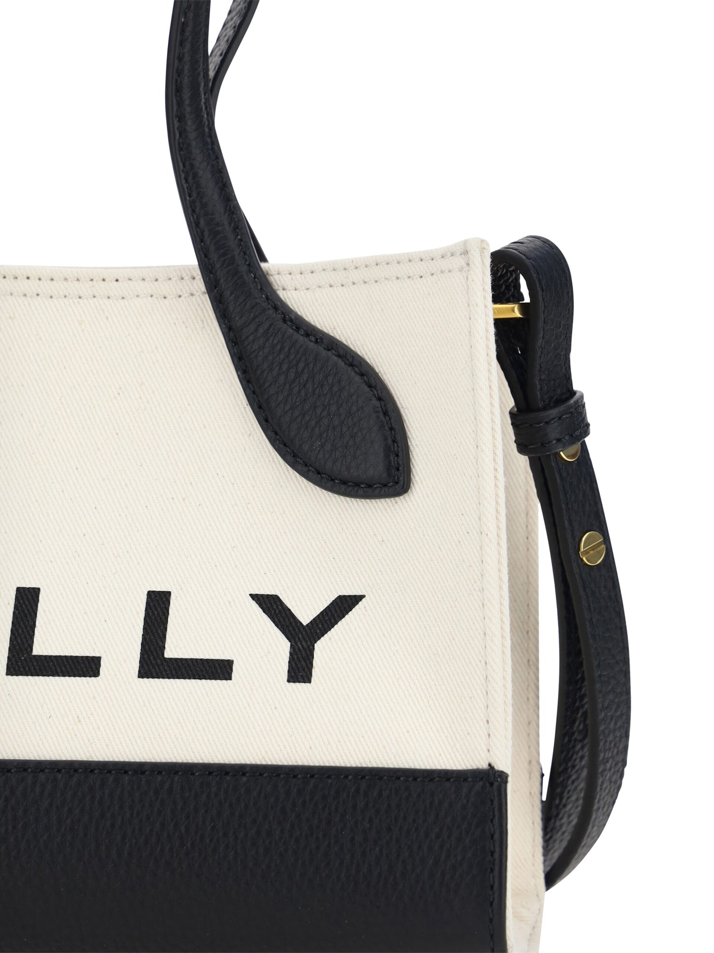 Bally White and Black Leather Mini Handbag