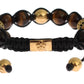 Nialaya CZ Brown Tigers Eye 925 Silver Bracelet