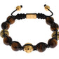 Nialaya CZ Brown Tigers Eye 925 Silver Bracelet