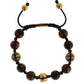 Nialaya CZ Brown Tigers Eye 925 Silver Bracelet