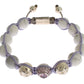 Nialaya Purple CZ Howlite 925 Silver Bracelet