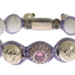 Nialaya Purple CZ Howlite 925 Silver Bracelet
