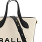 Bally White and Black Leather Bucket Bag