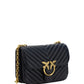 PINKO Black Calf Leather Love Bell Classic Shoulder Bag