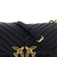 PINKO Black Calf Leather Love Bell Classic Shoulder Bag