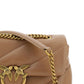 PINKO Brown Calf Leather Love Classic Shoulder Bag