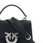 PINKO Black Calf Leather Love One Classic Handbag
