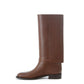 Burberry Buckle Embellished Leather Tobacco Boots